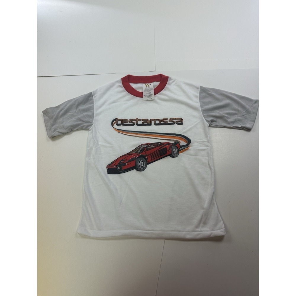 Vintage Ferrari Testarossa Youth Shirt Size 12-14 Single Stitch